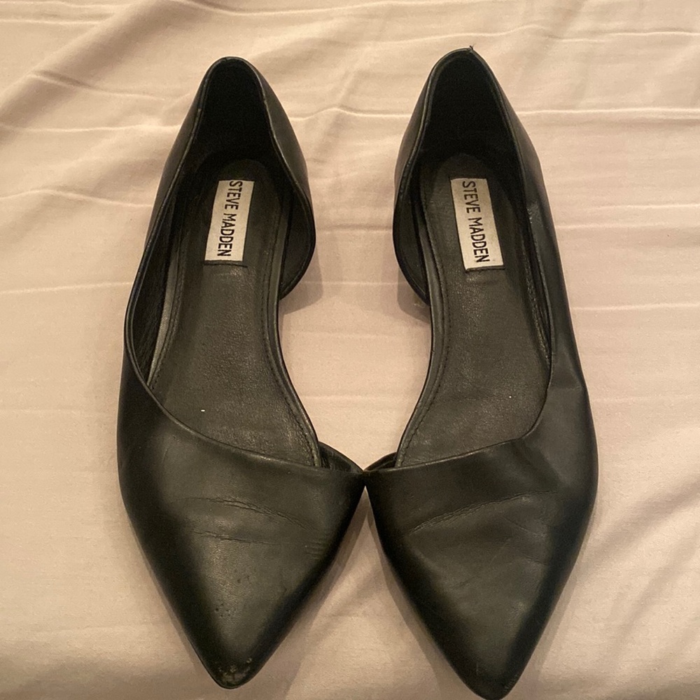 Steve Madden Black Flats- Business Causal- Used